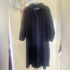 London Fog Classic Black Duster Trench  Coat